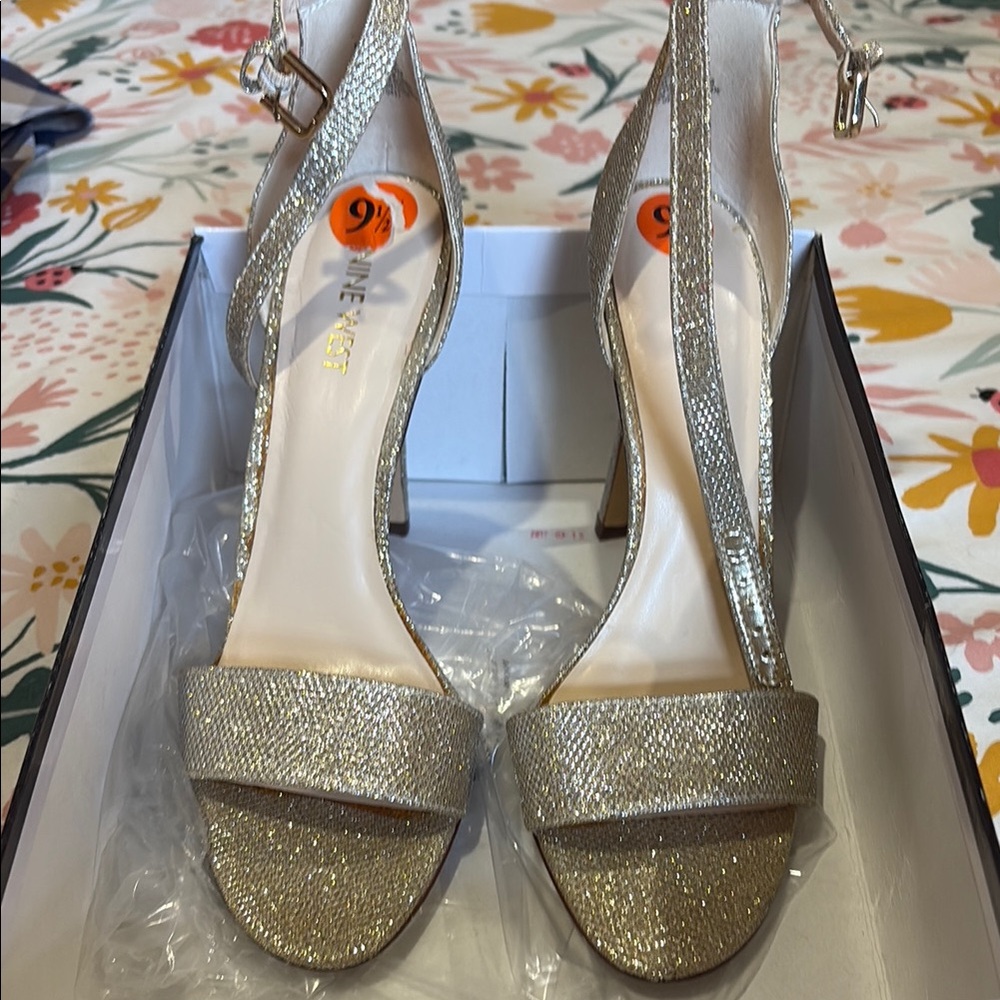 Elegant Silver Strappy Heels